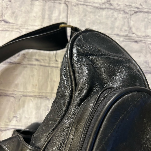 COMFORT CARRY-ALL CROSSBODY SLING BLACK PATCHWORK ERGO/ZIP UNISEX BAG - Picture 5 of 12